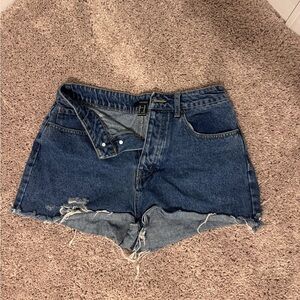 Forever 21 Dark Blue Distressed Shorts